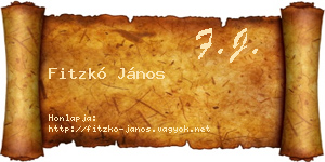 Fitzkó János névjegykártya